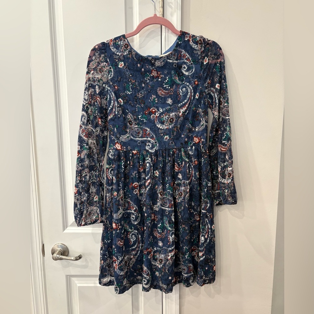 Altar'd State Dress - Navy Floral Paisley-medium